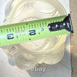 Pair Of VINTAGE ETCHED SATIN GLASS FLORAL LAMP SHADES FLUTED RIM 9.5 in. Height