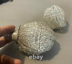 Pair Of Vintage Antique Czech Style Beaded Glass Lamp Bulb Cover Shades