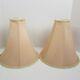 Pair Of Vintage Silk Satin Trumpet/bell Shaped Fabric Table Lamp Shades 12 High