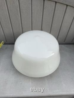 Pair VINTAGE WHITE MILK GLASS ART DECO SCHOOLHOUSE SHADES/GLOBE FOR CEILING LAMP