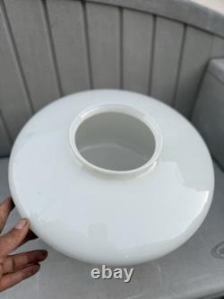 Pair VINTAGE WHITE MILK GLASS ART DECO SCHOOLHOUSE SHADES/GLOBE FOR CEILING LAMP