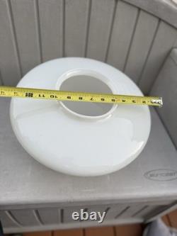 Pair VINTAGE WHITE MILK GLASS ART DECO SCHOOLHOUSE SHADES/GLOBE FOR CEILING LAMP