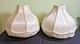 Pair Victorian Style Fringed Lampshades-8 Panels-damask-15 X 10-vintage