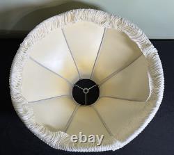 Pair Victorian Style Fringed Lampshades-8 Panels-Damask-15 x 10-Vintage