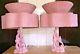 Pair Vintage 1950s Mcm Pink Haeger Deer Doe 2-layer Pink Fiberglass Shades Lamps