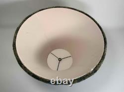 Pair Vintage 1980's Green Silk Pleated Empire Lampshades with Fringe 11.5 Tall