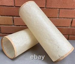 Pair Vintage 50s 60s Cylindrical Fiberglass Shade Inserts Mid Century Modern MCM