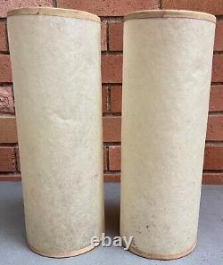 Pair Vintage 50s 60s Cylindrical Fiberglass Shade Inserts Mid Century Modern MCM