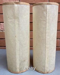 Pair Vintage 50s 60s Cylindrical Fiberglass Shade Inserts Mid Century Modern MCM