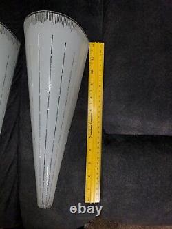 Pair Vintage Art Deco Glass Slip Shades For Light 12 Tall