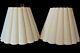 Pair Vintage Mid Century Fluted Scallop Drum Lamp Shade Hollywood Regency Retro