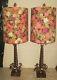 Pair Vintage Midcentury Rembrant Hollywood Gothic Table Lamp Orginal Shades