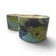 Pair Vintage Mod 1960s Paisley Floral Handmade Custom Lamp Shaded Blue Green