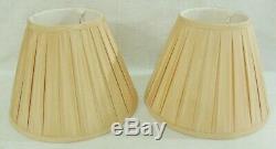 Pair Vintage Solid Oak Wood Barley Twist Table Lamps with Shades #5819