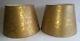 Pair Vintage Stiffel Lamp Shades Gold Matching All Brass Lamps, Floral