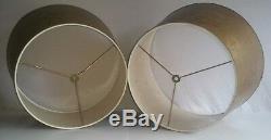 Pair Vintage Stiffel Lamp Shades Gold matching all Brass Lamps, Floral
