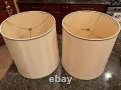Pair Vintage Stiffel Lamp ShadesDrum Style16-1/2