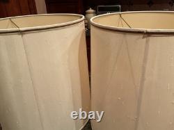 Pair Vintage Stiffel Lamp ShadesDrum Style16-1/2