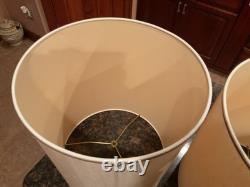 Pair Vintage Stiffel Lamp ShadesDrum Style16-1/2