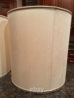 Pair Vintage Stiffel Lamp ShadesDrum Style16-1/2