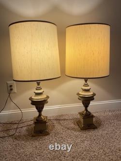 Pair Vintage Stiffel Lamp ShadesDrum Style16-1/2