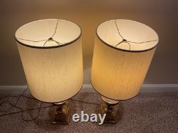 Pair Vintage Stiffel Lamp ShadesDrum Style16-1/2