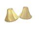 Pair Vintage Yellow Gold Lampshades 2 Faux Silk Beads Fringe Trim Lighting Decor