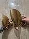Pair Of 2 Light Curved Shades Handmade Vintage Wall Mid Century Modern Raw Brass