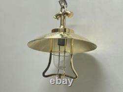 Pair of Brass Replica Ceiling Pendant Lamps Retro Hanging Lights with Shades