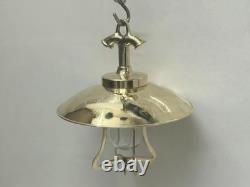 Pair of Brass Replica Ceiling Pendant Lamps Retro Hanging Lights with Shades