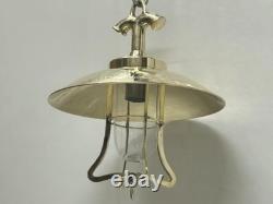 Pair of Brass Replica Ceiling Pendant Lamps Retro Hanging Lights with Shades