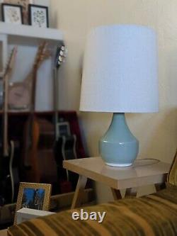 Pair of Mid Century Table Lamps Vintage Blue Green + Bulb BASES ONLY NO SHADES