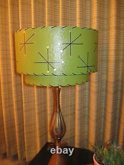 Pair of Mid Century Vintage Style 2 Tier Fiberglass Lamp Shades Starburst O2I