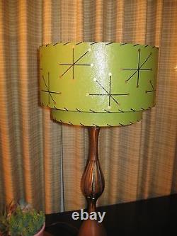 Pair of Mid Century Vintage Style 2 Tier Fiberglass Lamp Shades Starburst O2I