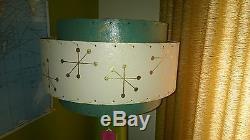 Pair of Mid Century Vintage Style 3 Tier Fiberglass Lamp Shades Atomic Starburst
