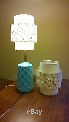 Pair of Mid Century Vintage Style 3 Tier Fiberglass Lamp Shades IV/SML