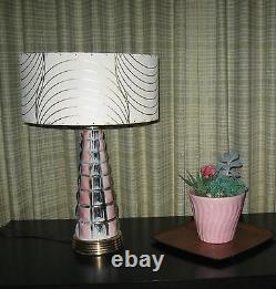 Pair of Mid Century Vintage Style Fiberglass Lamp Shades Modern Atomic Ivory