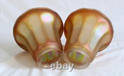 Pair of NUART Carnival Glass Lamp Shades