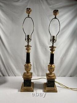 Pair of Vintage Chelsea House Buffet Lamp Table Lamp withShades 34 Tall #80