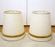 Pair Of Vintage Mcm, Mid Century Modern Lamp Shades Gold Trim 16 Tapered Drum