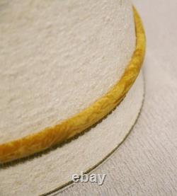 Pair of Vintage MCM, Mid Century Modern Lamp Shades Gold Trim 16 Tapered Drum