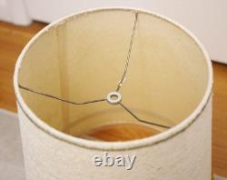 Pair of Vintage MCM, Mid Century Modern Lamp Shades Gold Trim 16 Tapered Drum