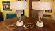 Pair Of Vintage Mcm Table Lamps Atomic Starburst With Shades Spectacular! Rare