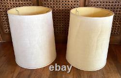 Pair of Vintage Mid Century Modern Drum Barrel table Lamp Shades mcm