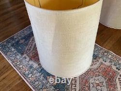 Pair of Vintage Mid Century Modern Drum Barrel table Lamp Shades mcm