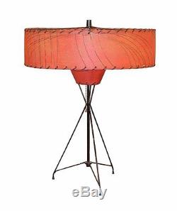 Pair of Vintage Retro ATOMIC Red Shade Lamps