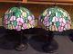 Pair Of Vintage Tiffany Style Lamps With Stained Glass Shade