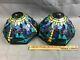 Pair Of Vintage Tiffany Style Stained Glass Dragonfly Lamp Shades