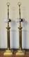 Pair Of Vtg Lamps Column Neoclassic Brass Loop Finials 2 Bulbs Each No Shades