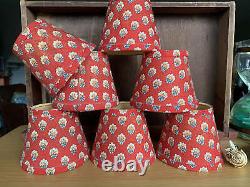 Pierre Deux Souleiado 7 Vintage Red Lampshades Candelabra Clip 80s 90s